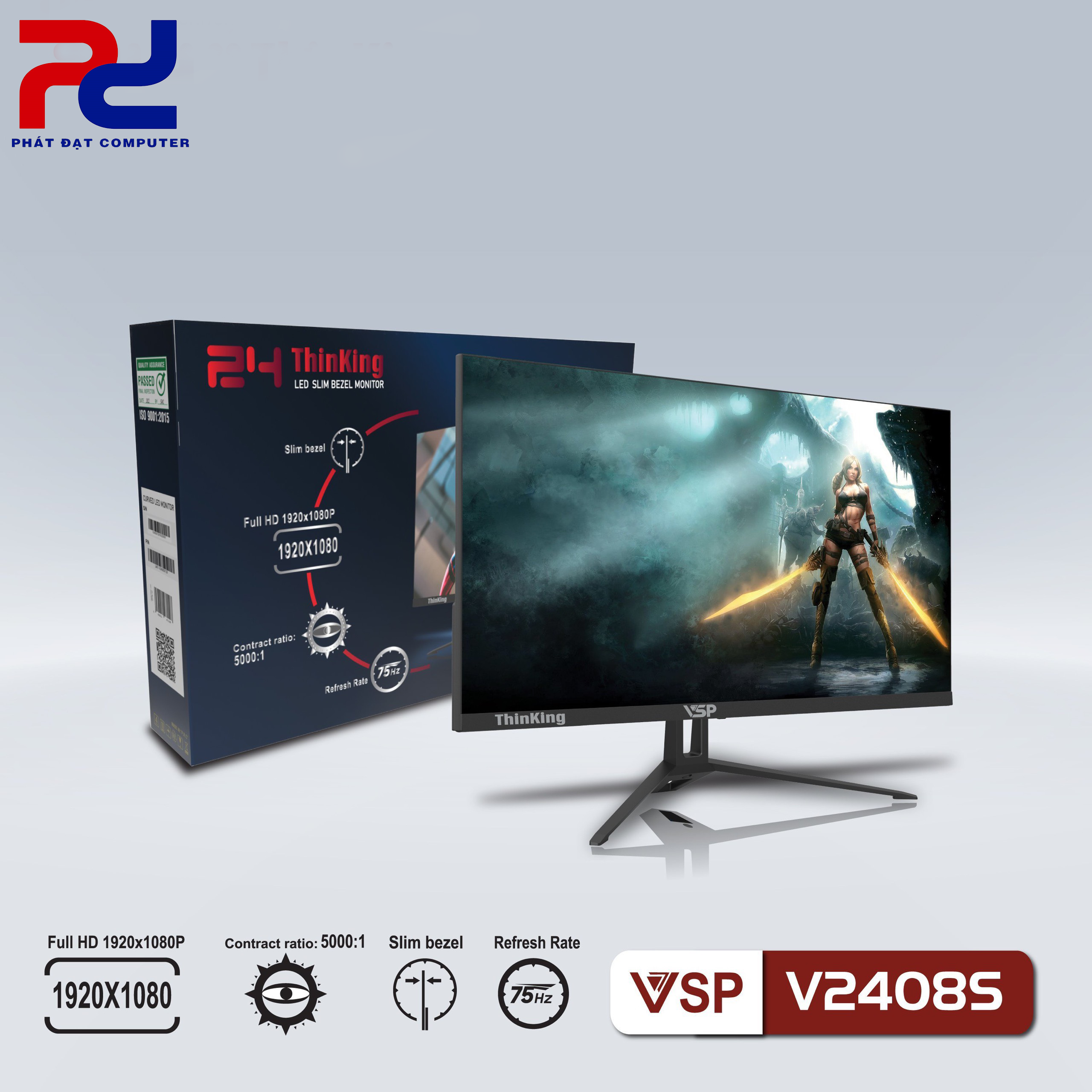 Màn hình LED monitor VSP V2408S 24inch New FullBox bảo hành 24 tháng